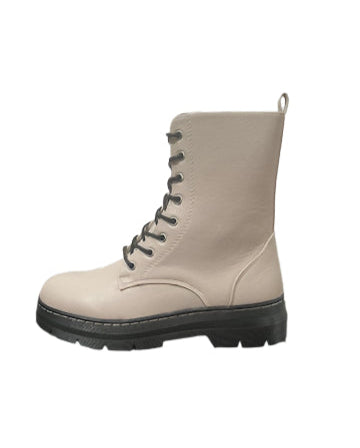 Cream Combat Boots