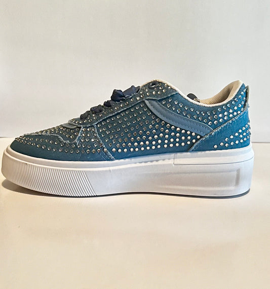 Denim Sneakers w/Rhinestones