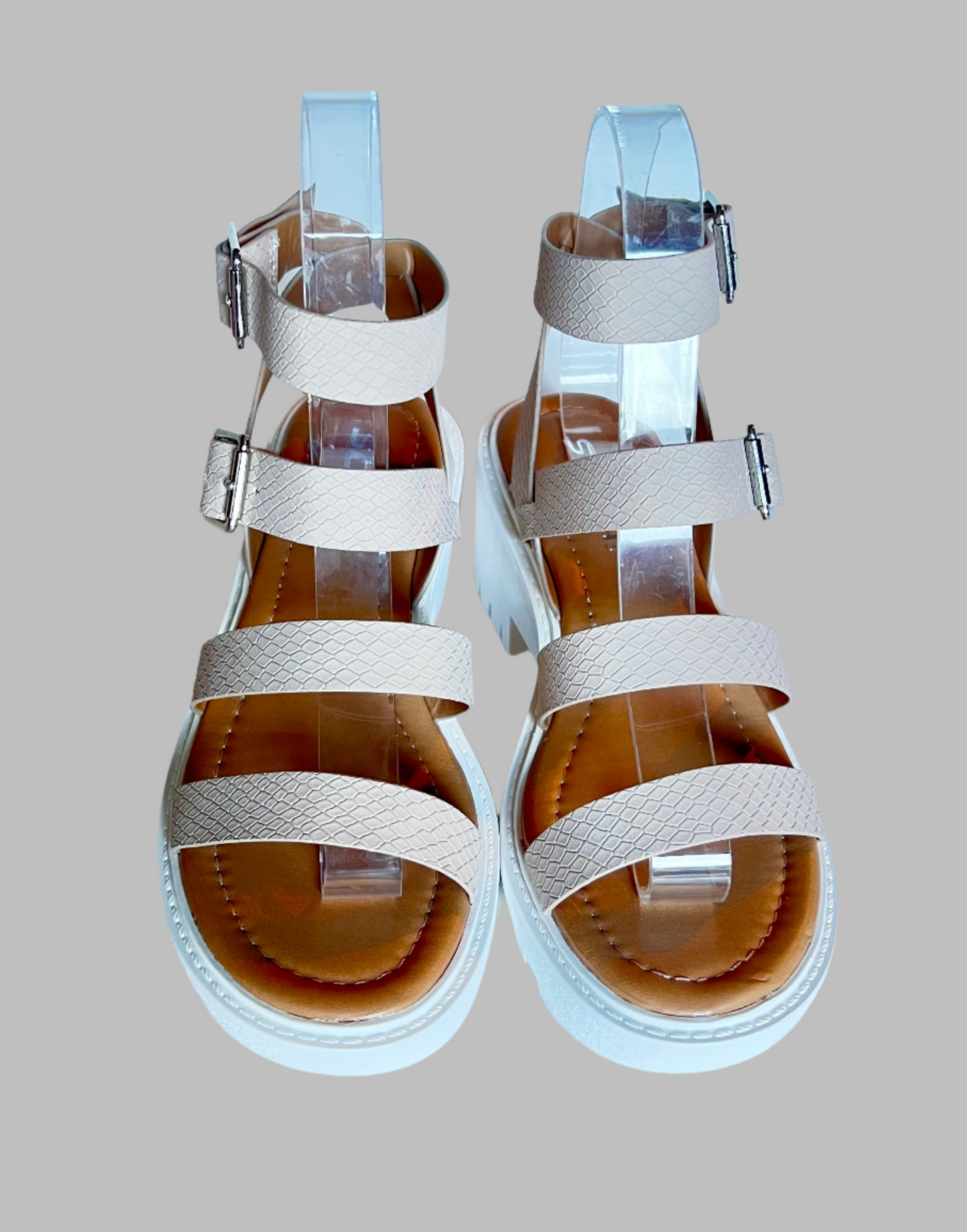 Beige Snake Sandals